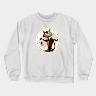 Cat Holding a Mouse Crewneck Sweatshirt